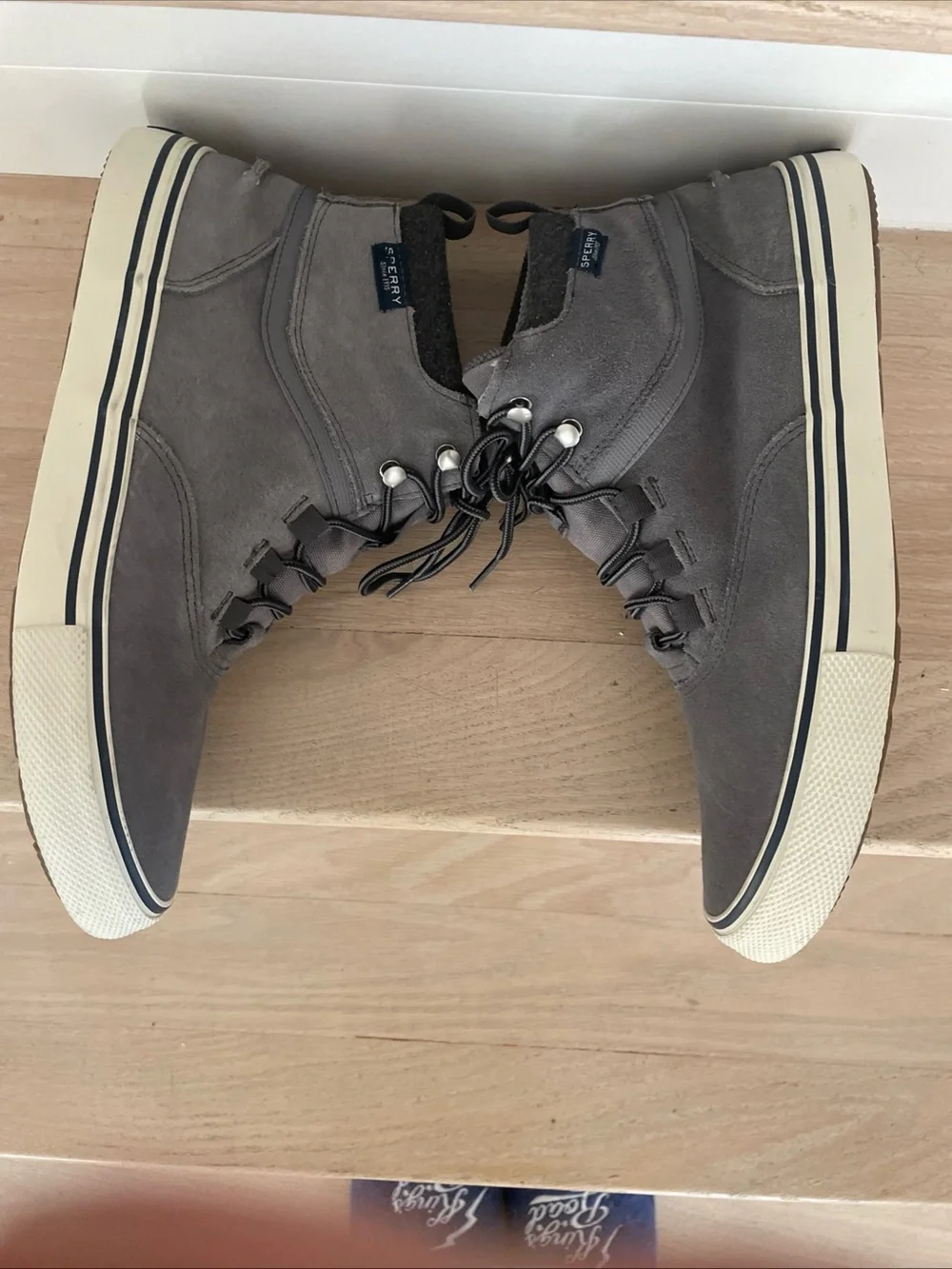 Sperry Top-Sider Sneakers Sz 11.5M Striper Storm Waterproof High Top Gray Suede